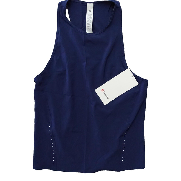 New Lululemon Size 4 Lightweight Stretch Run Tank Racerback NISE Navy Blue - Picture 1 of 10